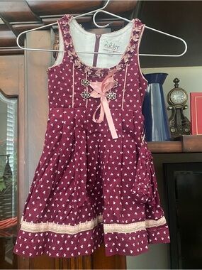 Traditional German Nübler Dirndl Ornate Bavarian Dress with Pouch sz 92 US-2T